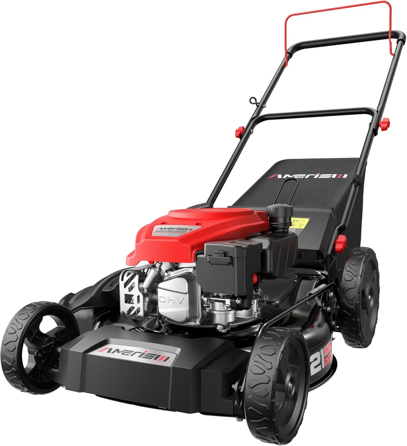 AMERISUN 21 Inch Steel Deck Gas Push Lawn Mower, 144cc 4-Stroke Engine, 3-in-1 – 144cc 3in1 Push