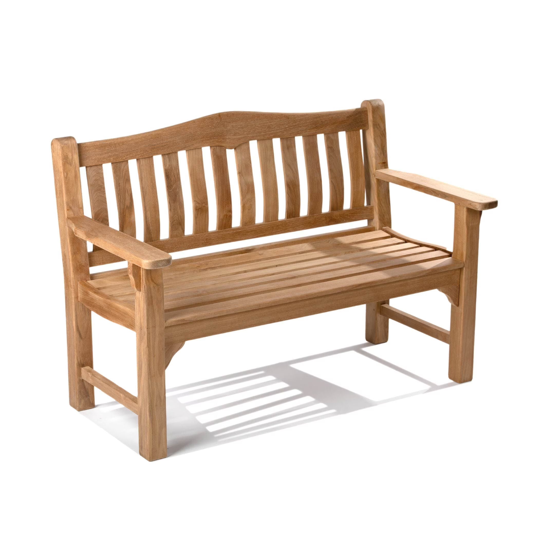 Ash & Ember Patio Bench, Grade A Teak, 53 in, Seats 2 – Hawthorne