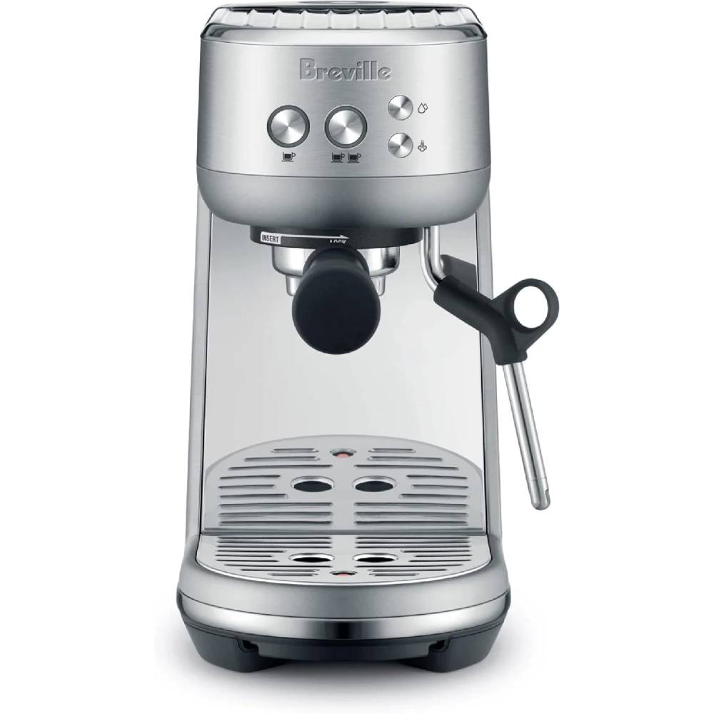 Brushed Stainless Steel Espresso Machine With Automatic Steam Wand