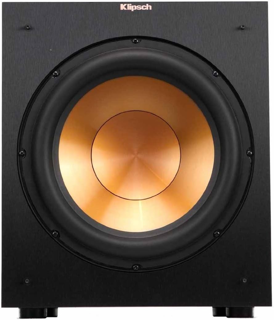 12-Inch Powered Home Theater Subwoofer, 400W Digital Power, Front-Firing Copper-Spun Driver – Black