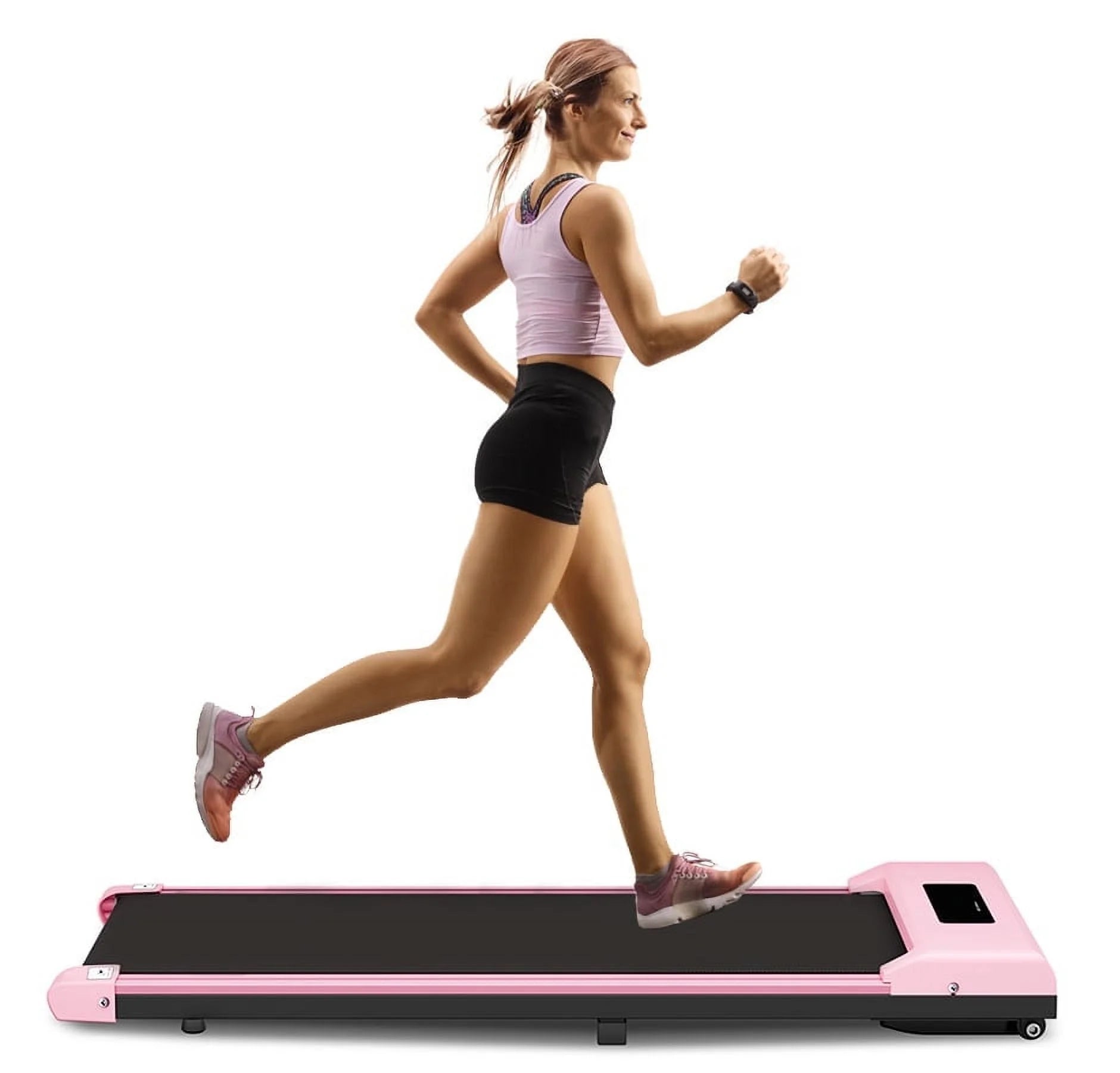 Under-Desk Walking Pad Treadmill, 265 lb Capacity, Pink
