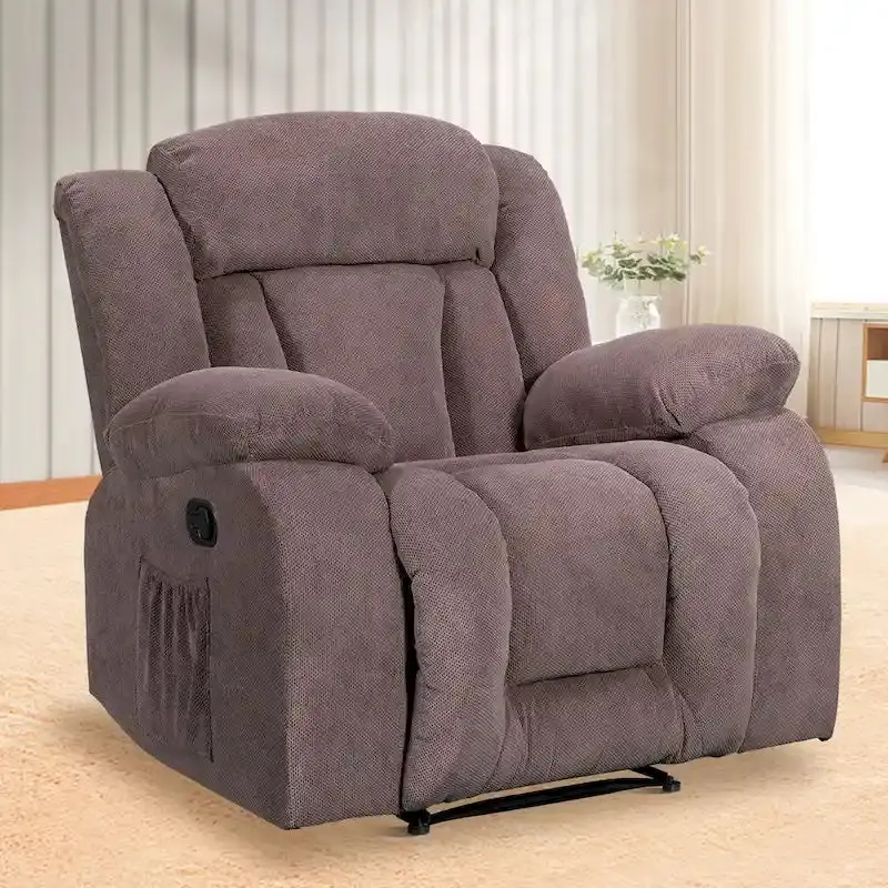 Heated Massaging Recliner Chair, 65L x 37W x 41H
