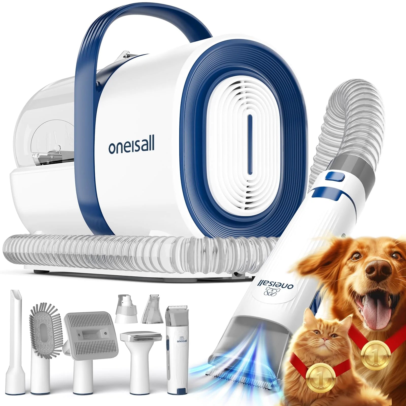 3-in-1 Dog Grooming Vacuum Kit With Clipper And Nail Grinder