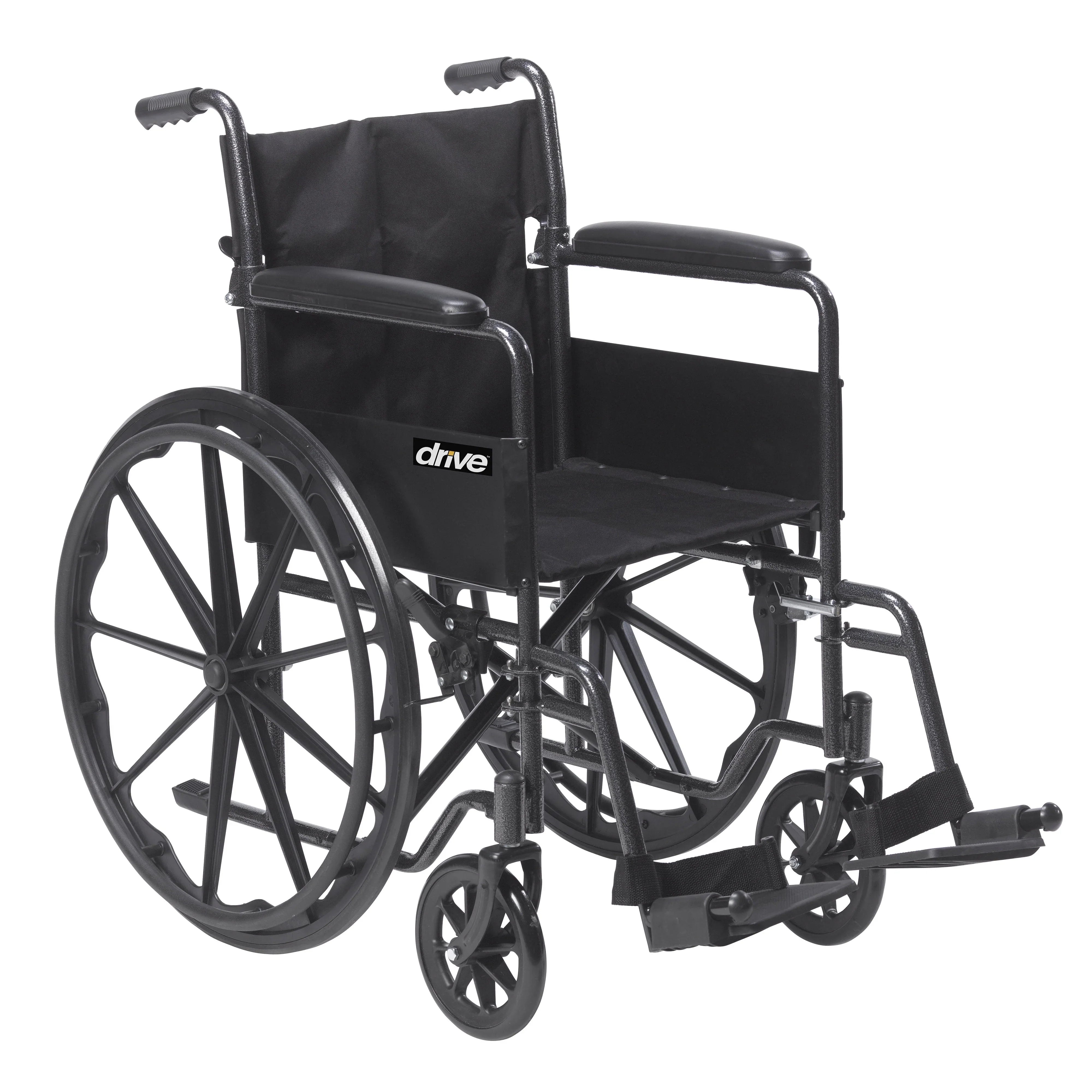 Drive Medicals Silver Sport 1 Wheelchair With Full Arms And Swing Away Removable Footrest – Silver Sport 1