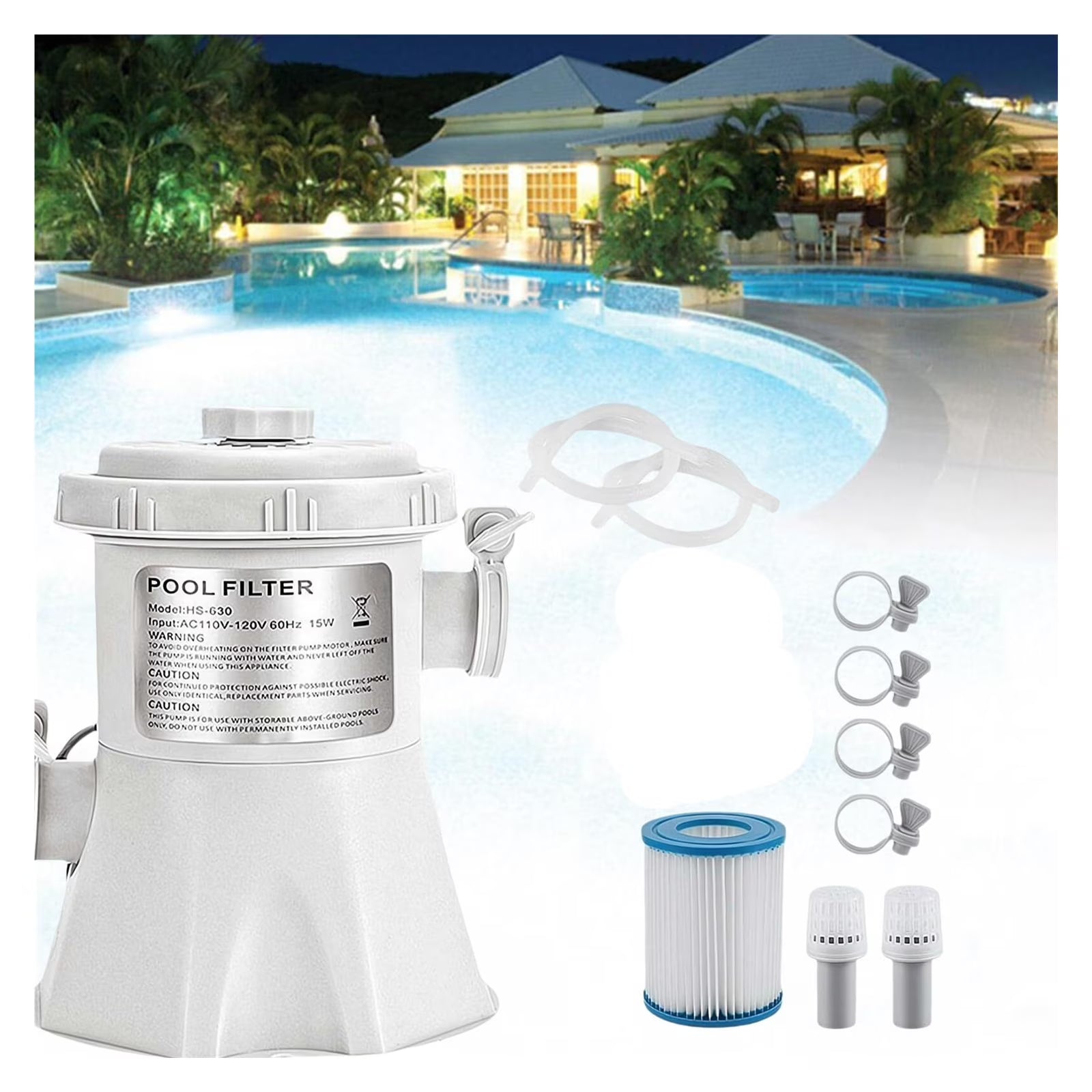 Above Ground Pool Filter Pump – 110V-120V