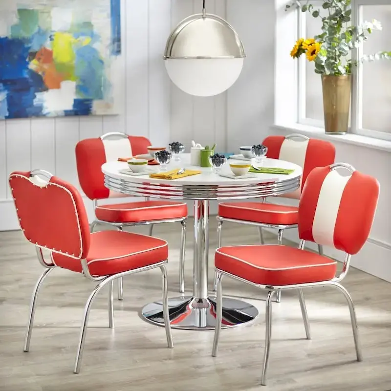 Simple Living 5-Piece Retro Dining Set With Laminated MDF Table Top – Raleigh