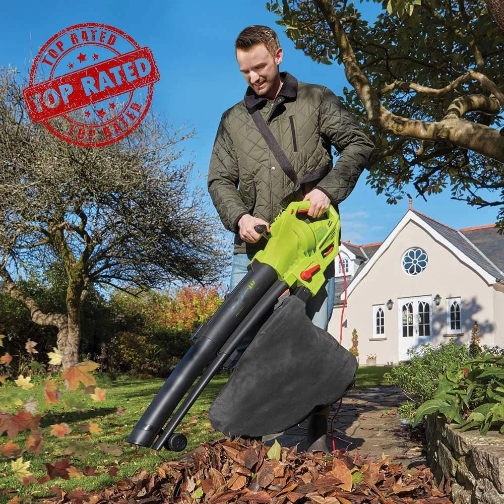 Electric 3-In-1 Leaf Blower Vacuum Mulcher With 6 Speeds