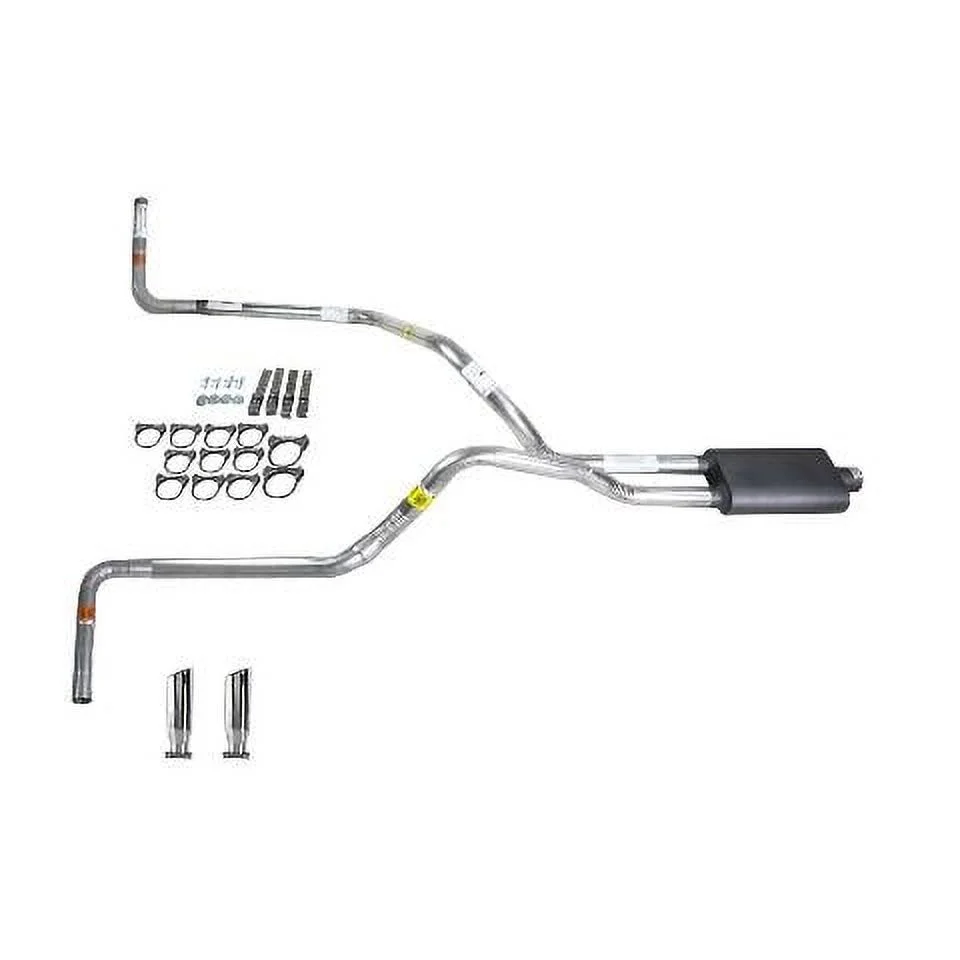 Silverado 88-95 Dual Exhaust System With 2.5 Pipe, Flowsound Muffler And RC Tip – Side Exit