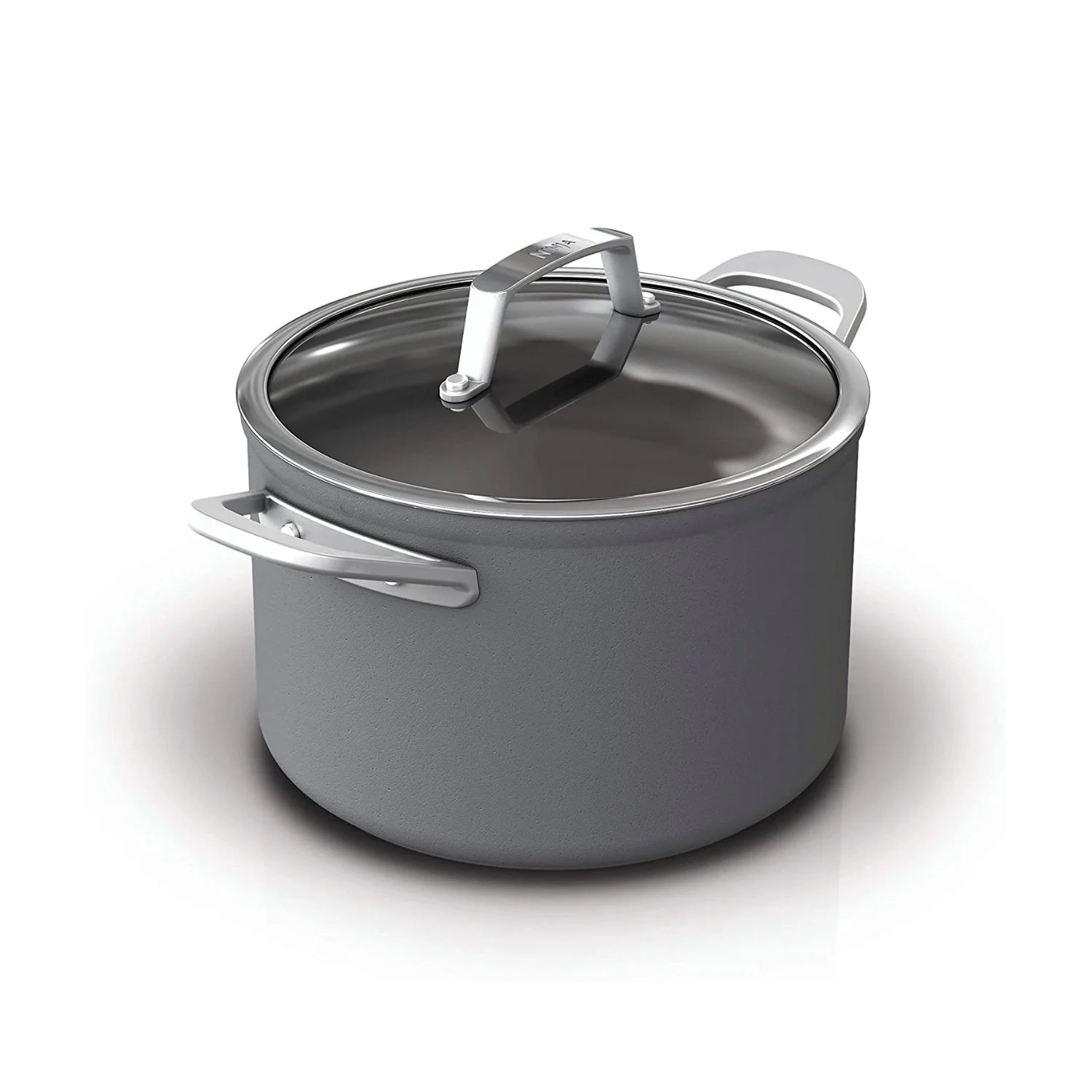 Ninja Foodi NeverStick Premium Hard-Anodized 6.5-Quart Stock Pot With Glass Lid – Slate Grey