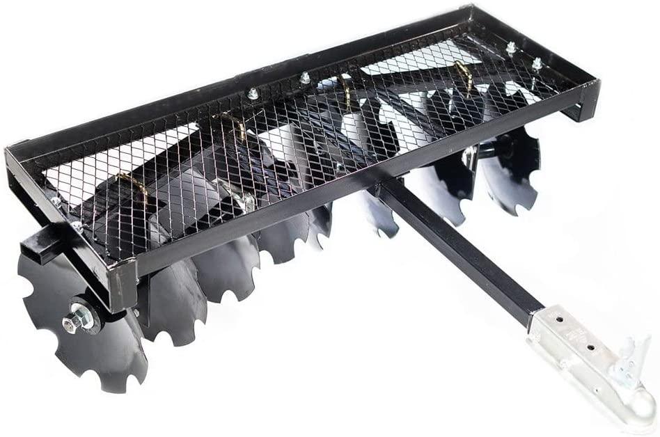 Titan Distributors Inc. 4-Ft Notched Disc Harrow Attachment Pull Behind for ATV and UTV – NO250072