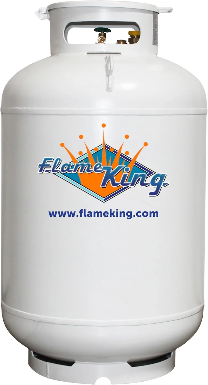 Flame King Vertical Propane Tank 420LB – White