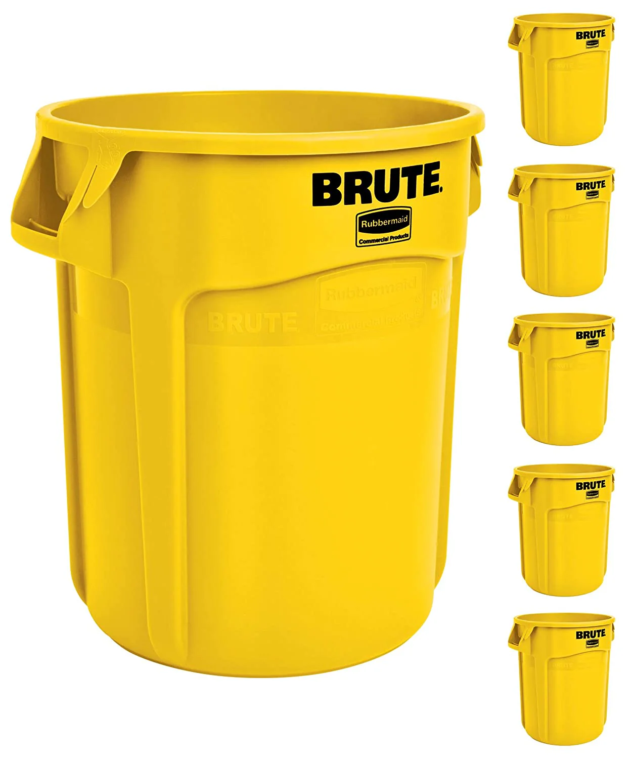 Yellow Heavy-Duty Trash Can – Pack Of 6