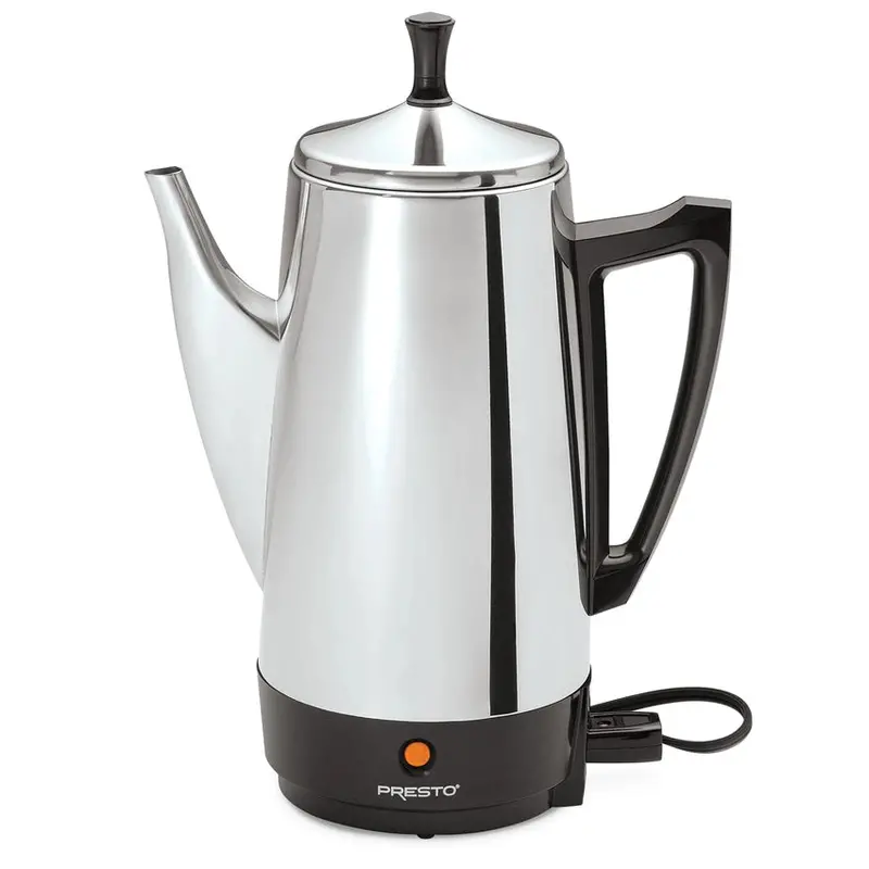 Presto Stainless Steel Percolator Coffee Maker, 2 To 12 Cups, Silver