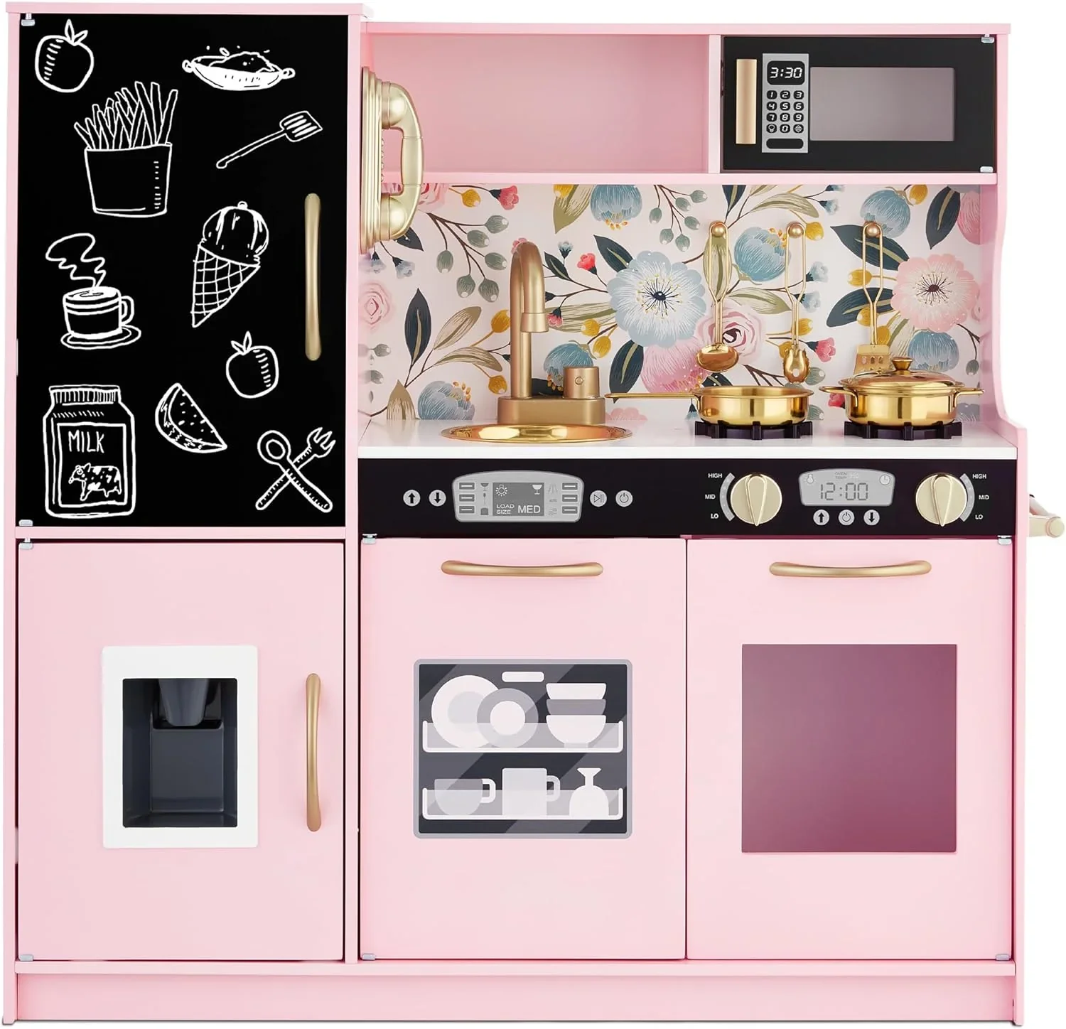 Best Choice Products Pretend Play Kitchen Toy Set, 11 Accessories, 31.25 x 9.5 x 31.5 in