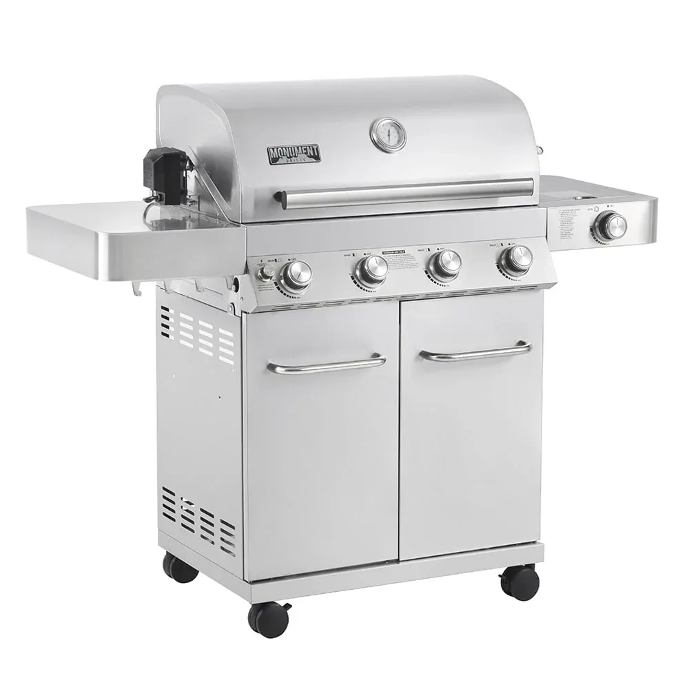 Monument Grills Stainless Steel 4 Burner Propane Gas Grill With Rotisserie – 17842