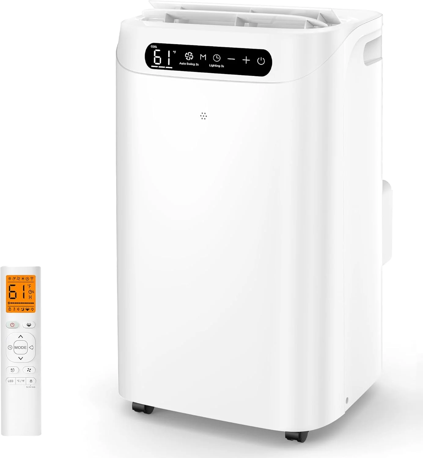 HUMHOLD Portable Air Conditioner 14000 BTU, 3-in-1 Cooling, Dehumidifier And Fan, White – HDPAC-10-B1