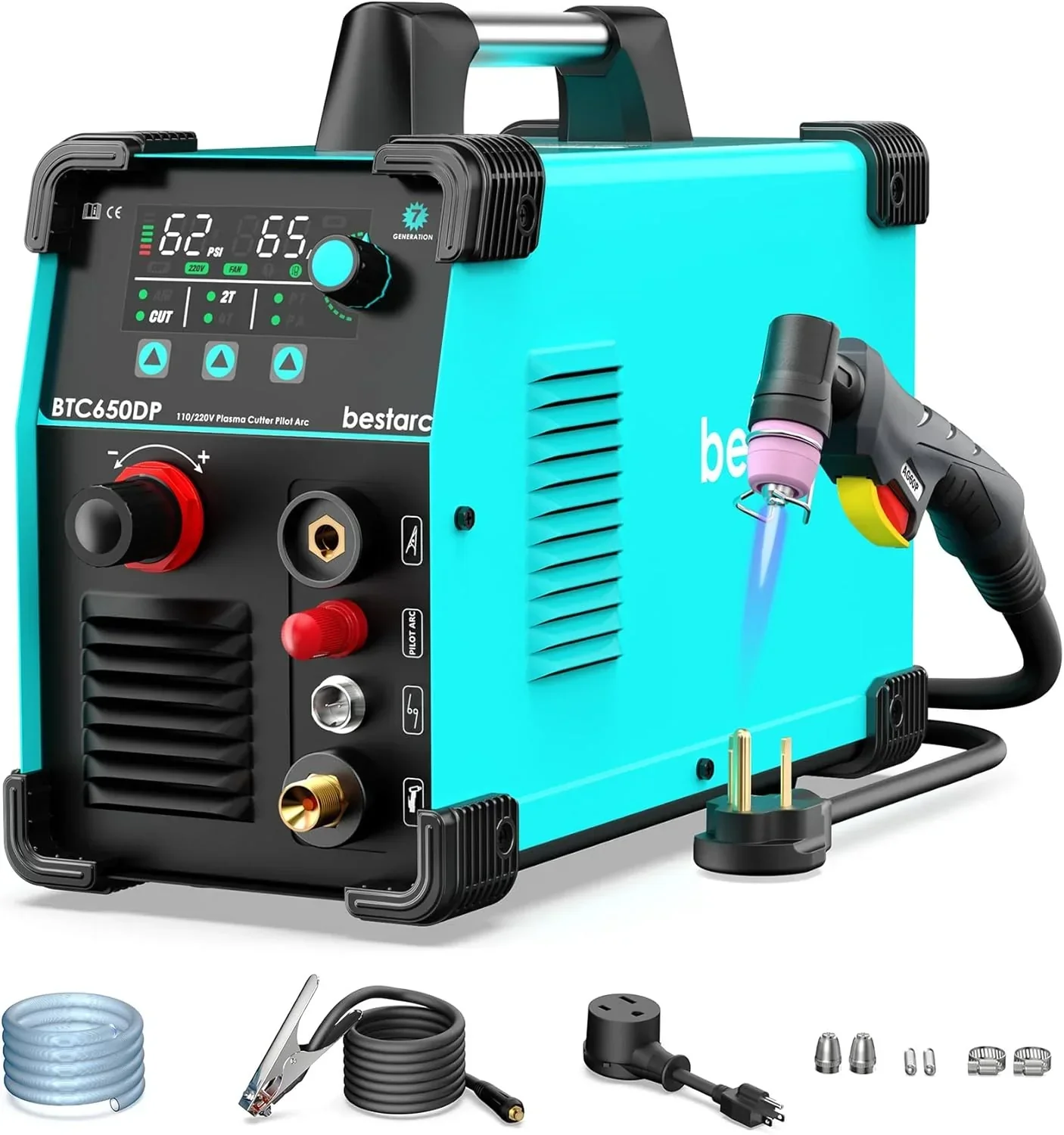 50A Plasma Cutter, Dual Voltage 110/220V, Digital Display – BTC500DP 7th Gen