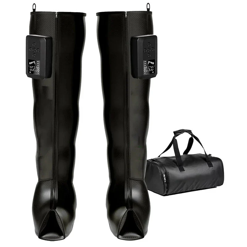 Cordless Air Compression Recovery Boots, 5-Zone, 200 mmHg, Black, M/L