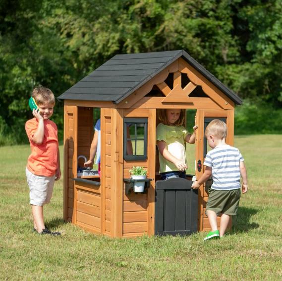 Backyard Discovery Cedar Playhouse With Kitchen, 55 in H x 42 in W x 46.69 in D – Sweetwater