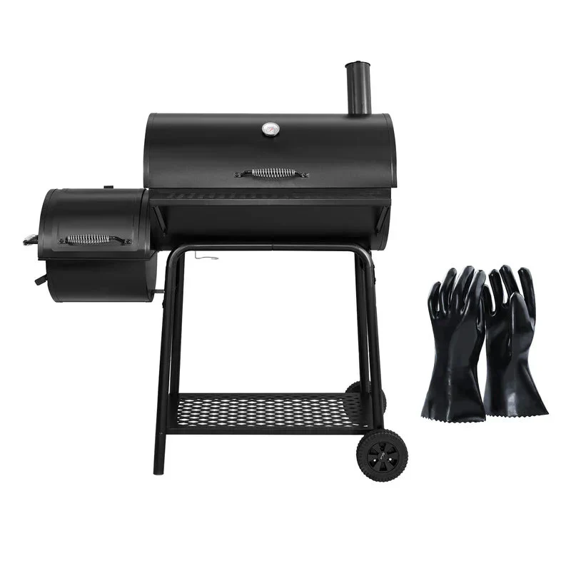CC1830FG Charcoal Grill With Offset Smoker And BBQ Gloves – CC1830FG