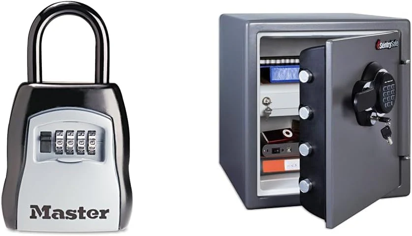 Master Lock Key Lock Box Bundle With SentrySafe Fireproof Waterproof Safe, 1.23 Cubic Feet