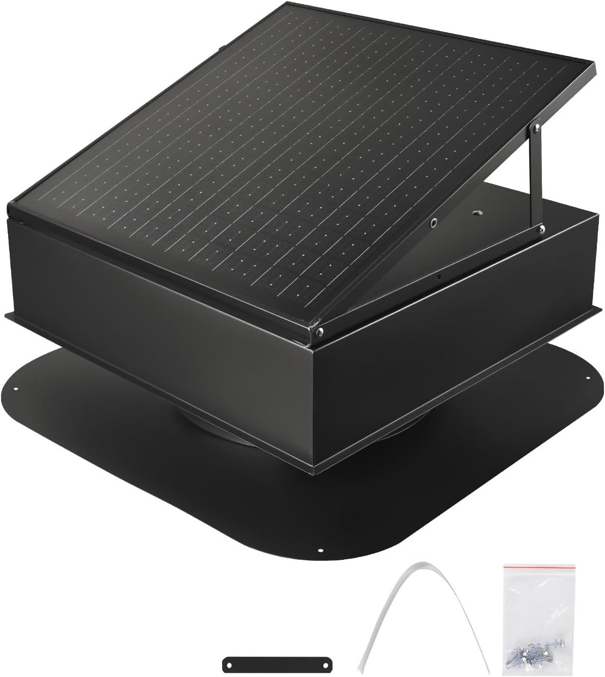 Black Solar Roof Attic Exhaust Fan, 50-Watt, 3000 CFM