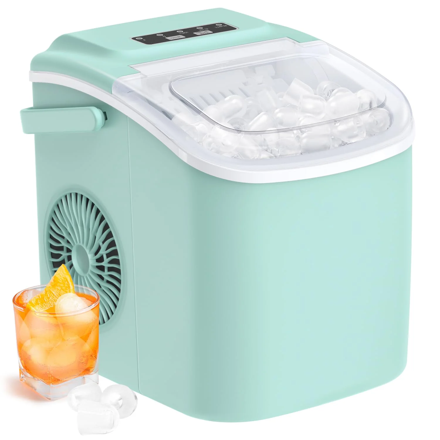 Countertop Nugget Ice Maker, 33lbs/24H, Stainless Steel, Self-Cleaning