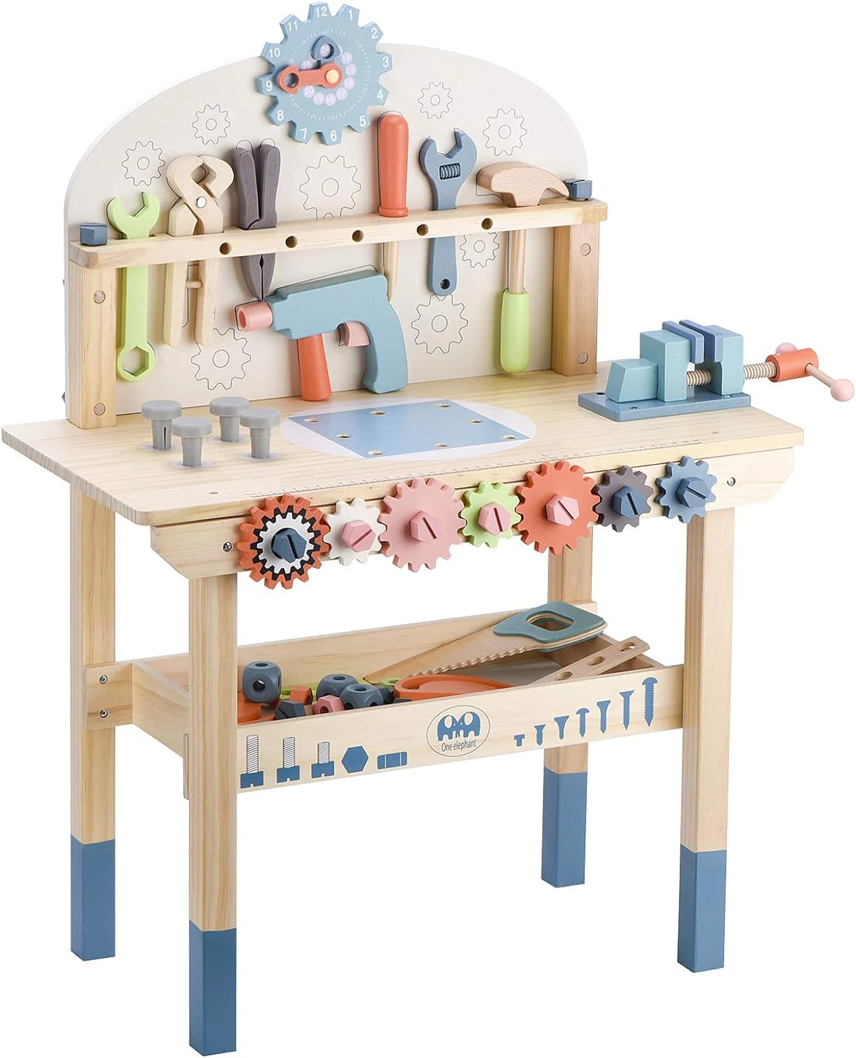 Toywoo Children’s Wooden Tool Workbench With Tool Set, 23.5 x 11.7 x 31.3 in – WQSJ-ETXLT-SBN01