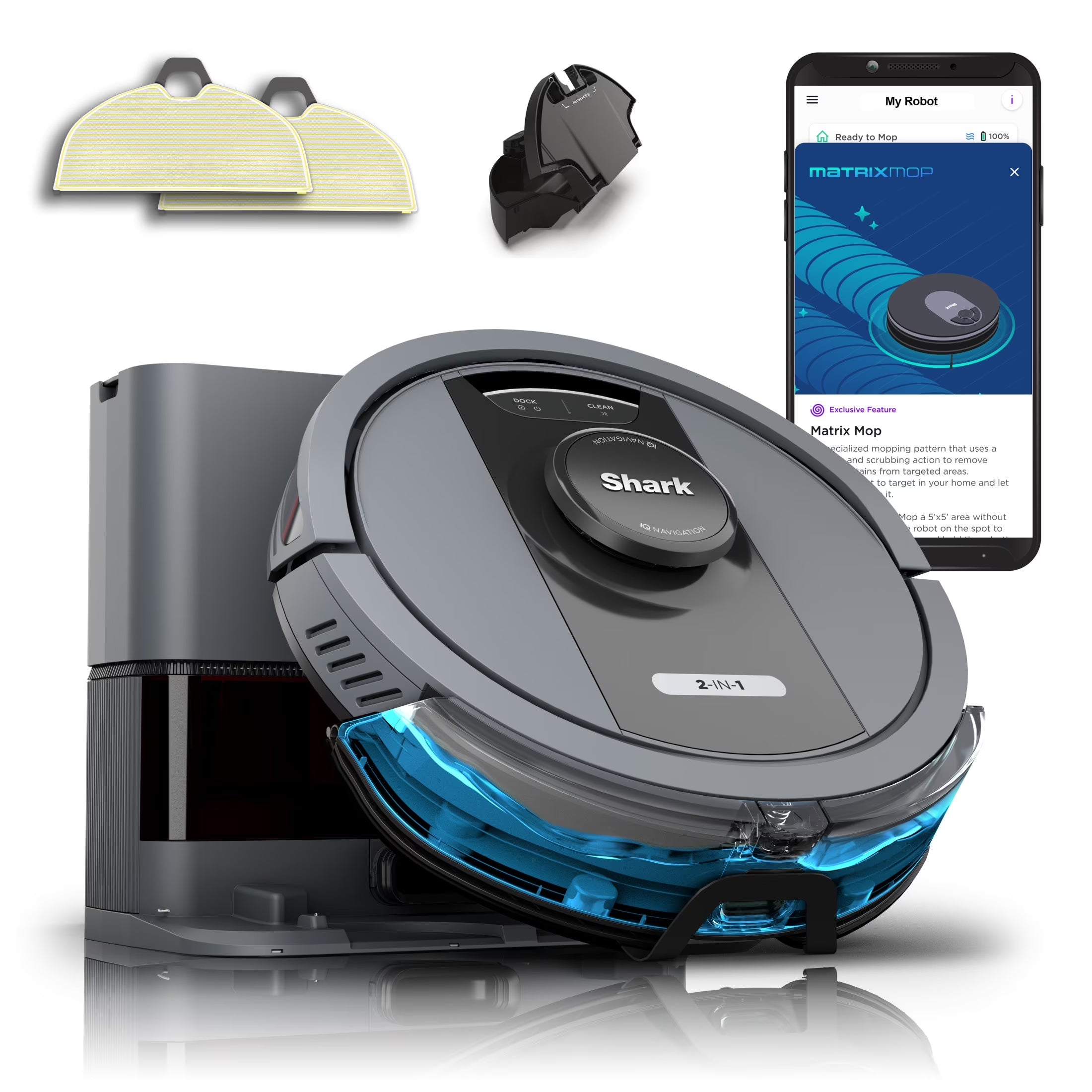 Shark Matrix Robot Vacuum And Mop With Auto-Empty Base – RV2400WS