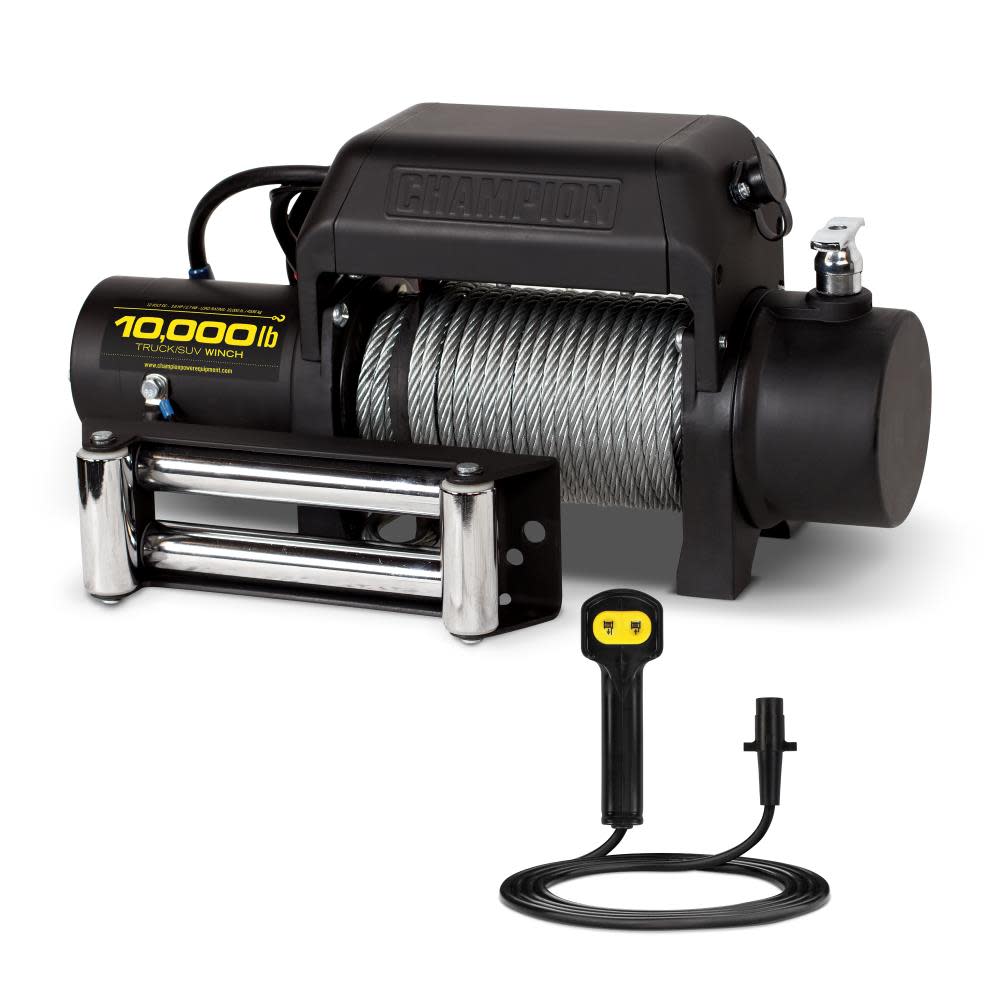 Champion Power Equipment Truck/SUV Winch Kit With Remote Control, 10,000-lb, 85 Ft Cable – 11008