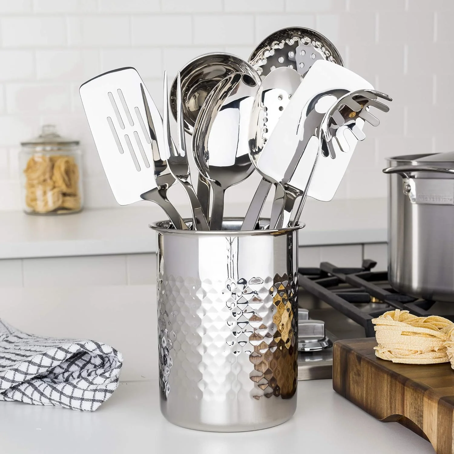 8-Piece Stainless Steel Cooking Utensil Set – Silver