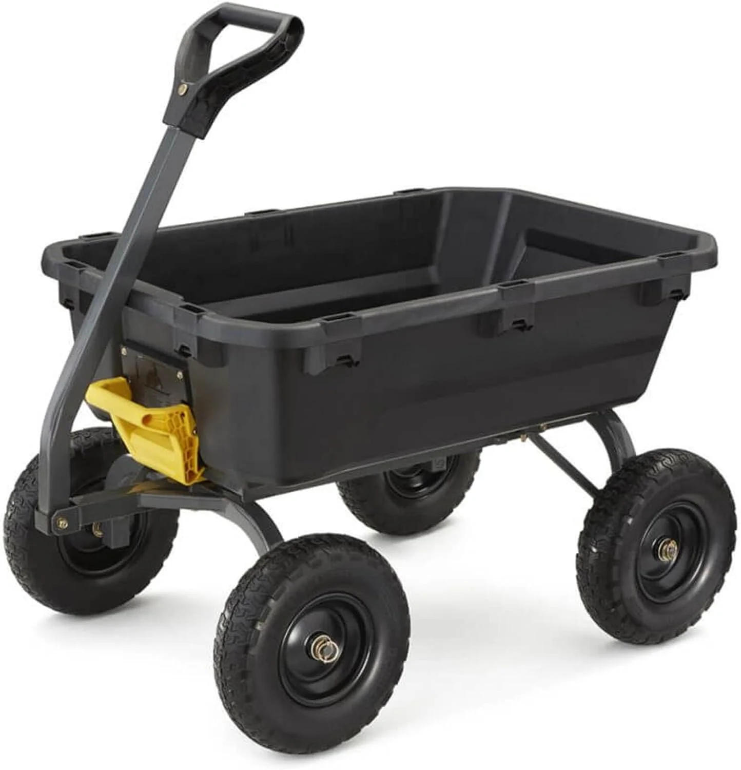 Heavy-Duty Poly Dump Garden Cart, 7 Cubic Feet, 1200-Pound Capacity, Black
