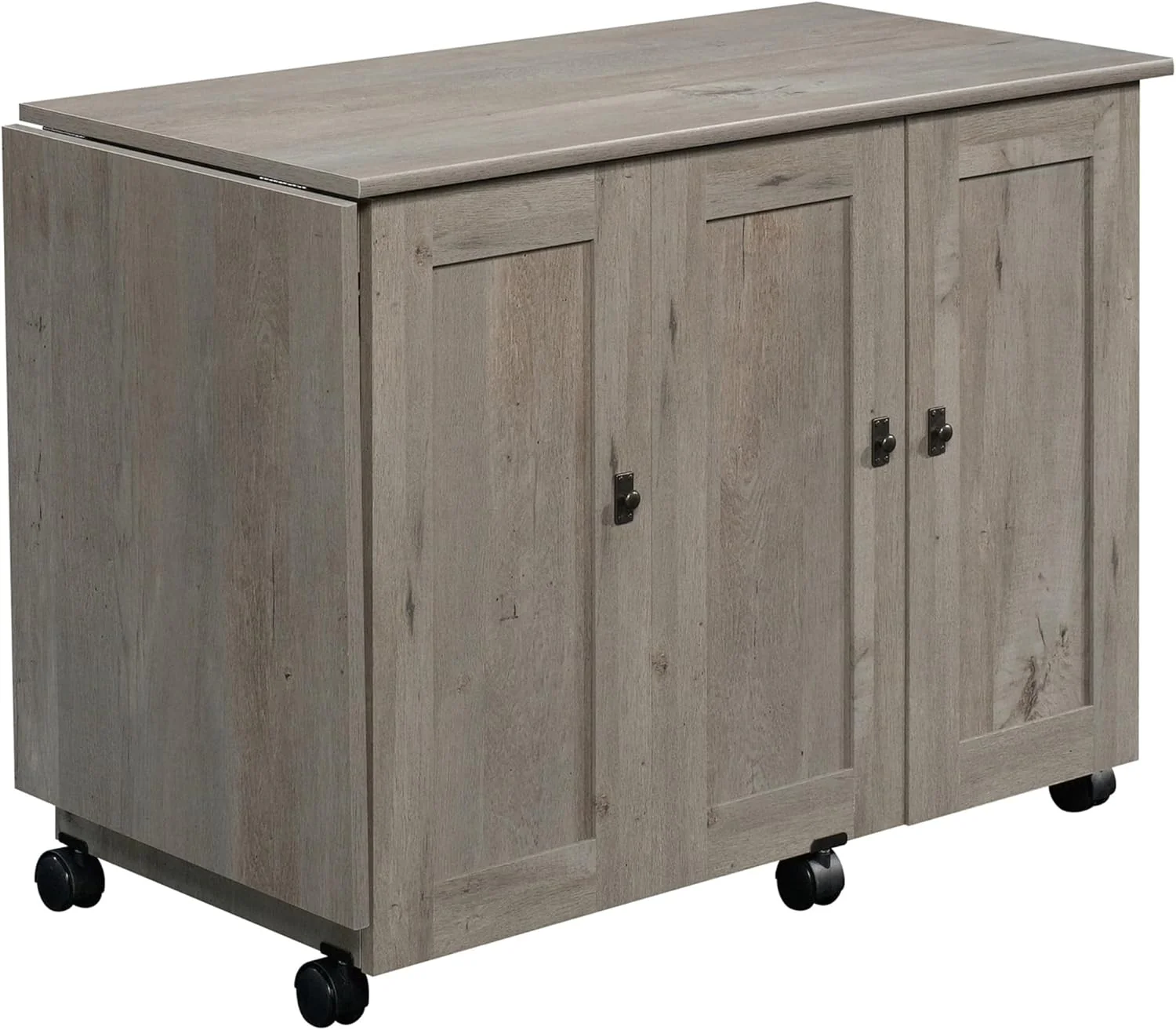 Craft Cart Rolling Sewing Storage Cabinet With Expandable Top – Mystic Oak