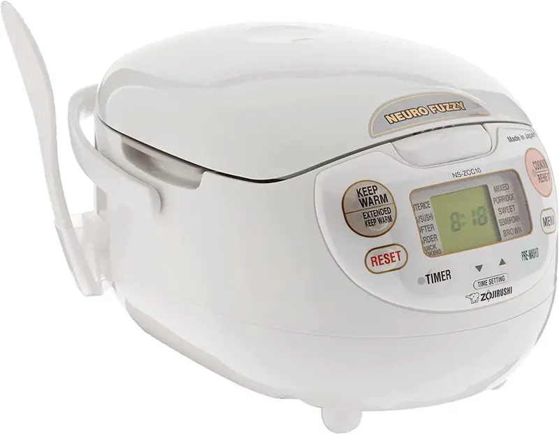 Zojirushi Neuro Fuzzy Rice Cooker And Warmer, 5.5-Cup, 1 Liter, Premium White – NS-ZCC10