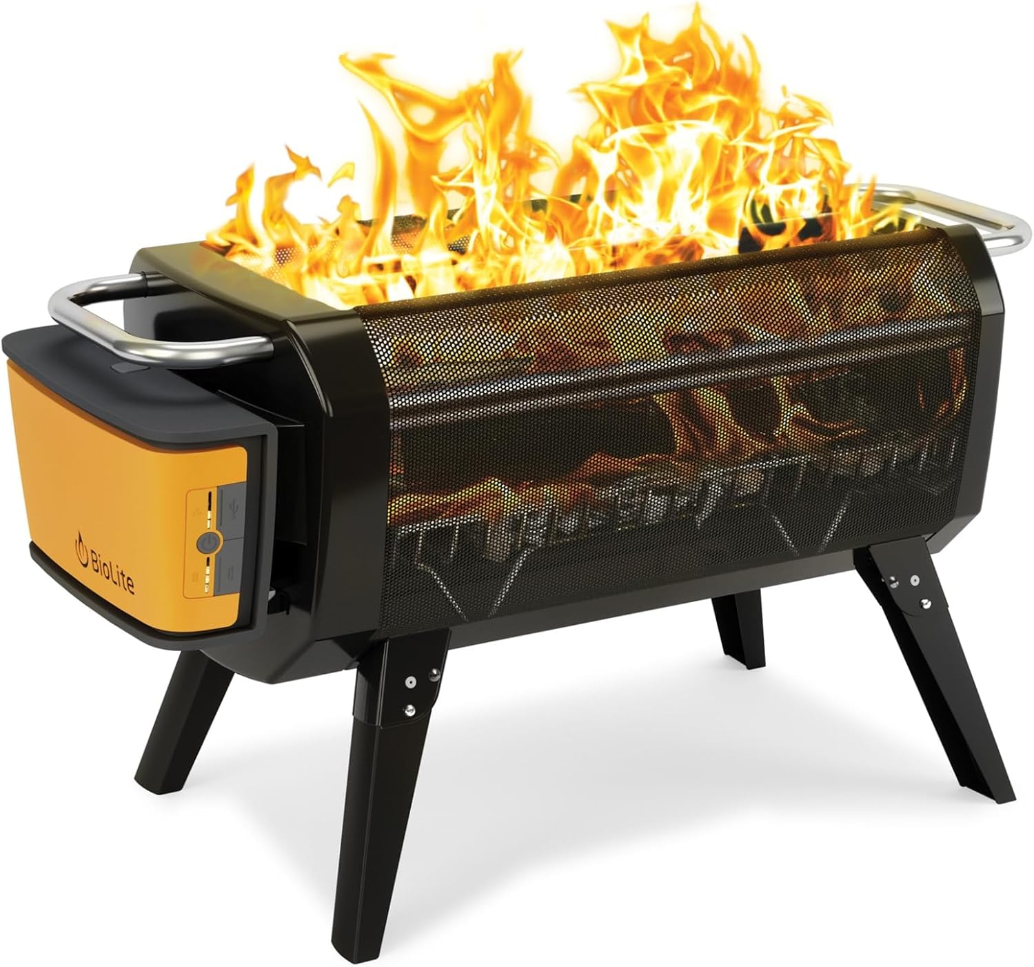 Smoke-Free Outdoor Wood And Charcoal-Burning Fire Pit With Bluetooth, 12800 Milliampere-Hours, USB-A – FirePit+