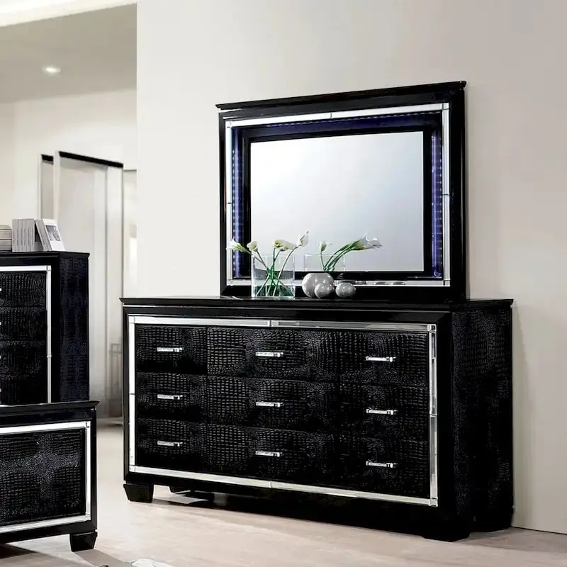 Furniture Of America 9-Drawer Wood Dresser With Mirror – Ruff Crocodile