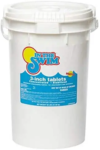 In The Swim 3 Inch Slow-Dissolve Pool Chlorine Tablets 50 lb Bulk Pack – C3050