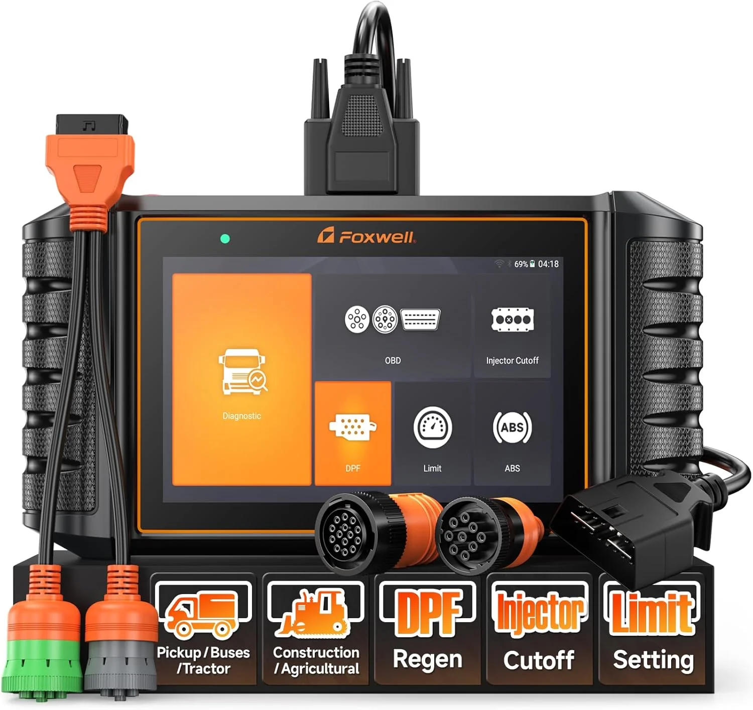 Heavy Duty Truck Diagnostic Scanner With DPF Regen And Injector Cutoff – HD500