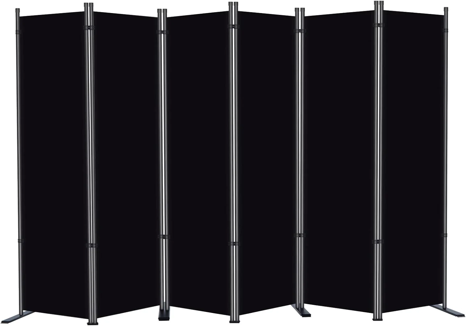 3 Panel Folding Privacy Screen Room Divider, 102in W x 20in D x 71in H, Black