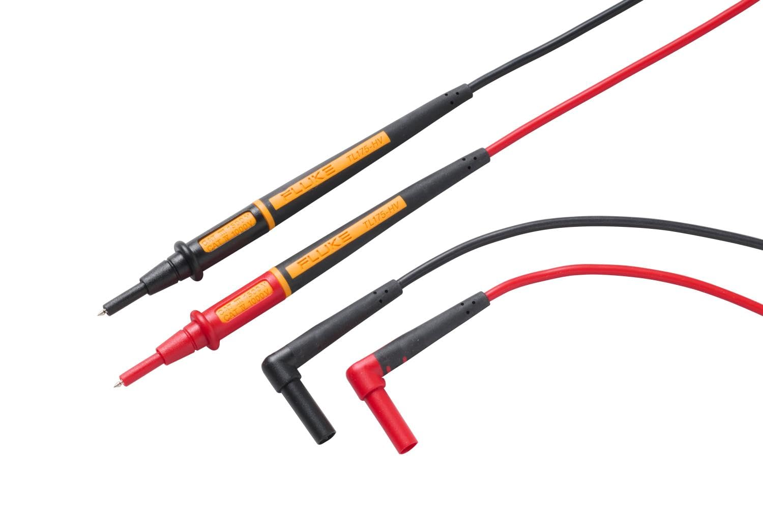 Fluke TwistGuard Test Leads, CAT III 1500 V, CAT IV 1000 V, 2MM Diameter Probe Tips – TL175-HV