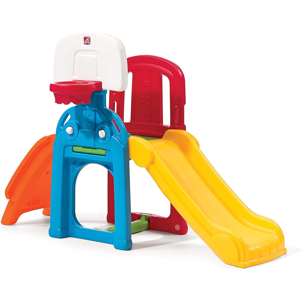 Step2 Game Time Sports Climber Indoor/Outdoor Playset With Slide, Climbing Wall And Basketball Hoop – For Toddlers 2-6 Years Old