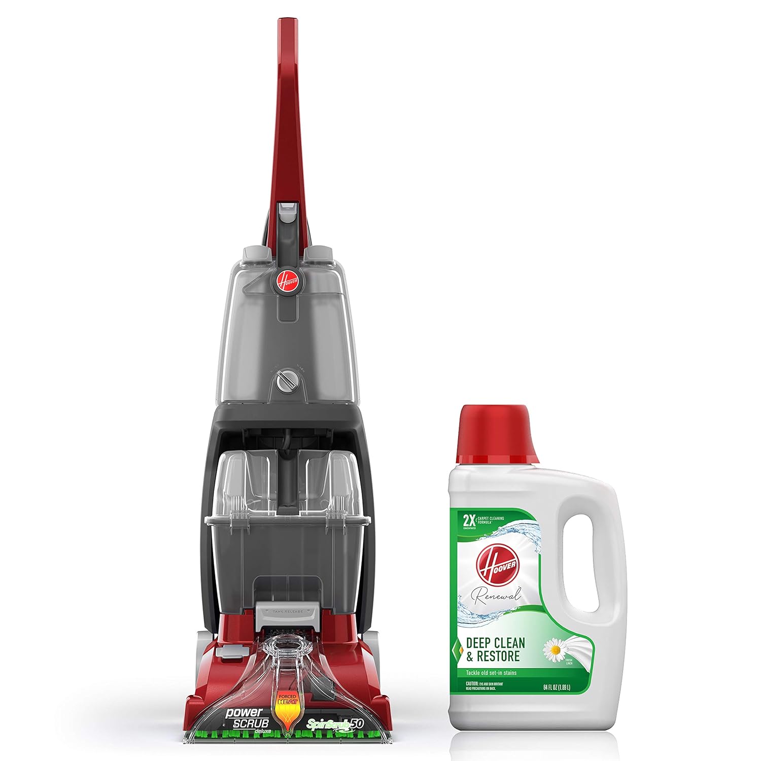 Hoover PowerScrub Deluxe Carpet Cleaner Machine With 64 oz Carpet Cleaner Solution – FH50150NC AH31924