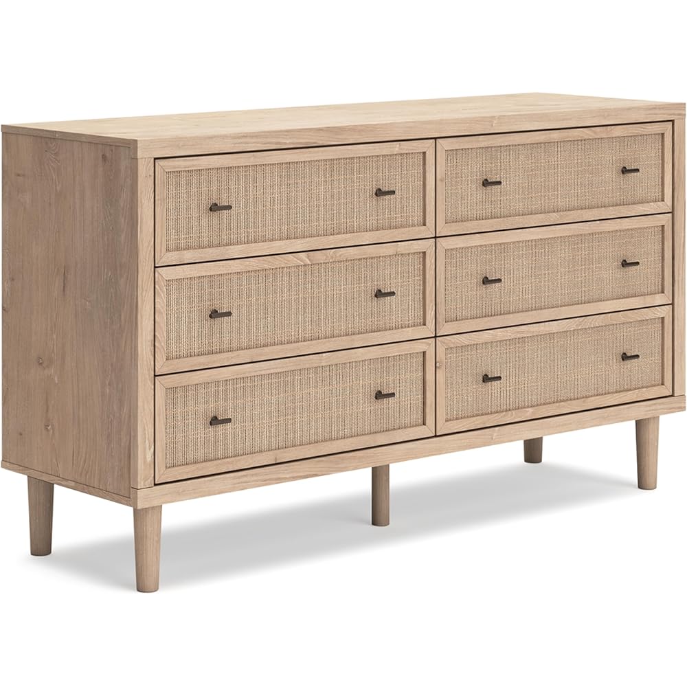 Signature Design by Ashley Cielden 6-Drawer Dresser With Safety Stop, Light Brown – Cielden