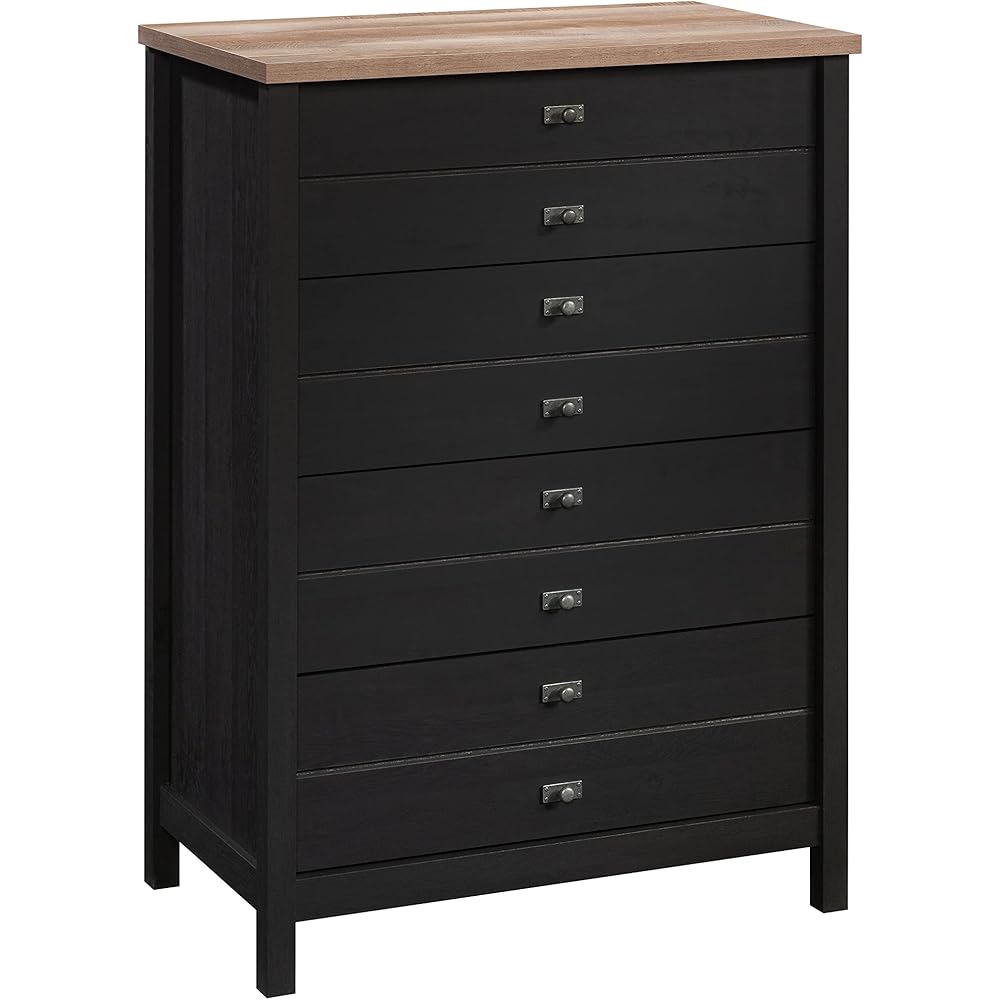 Sauder Cottage Road 4-Drawer Chest, Raven Oak, 32.44 x 19.29 x 44.92 in