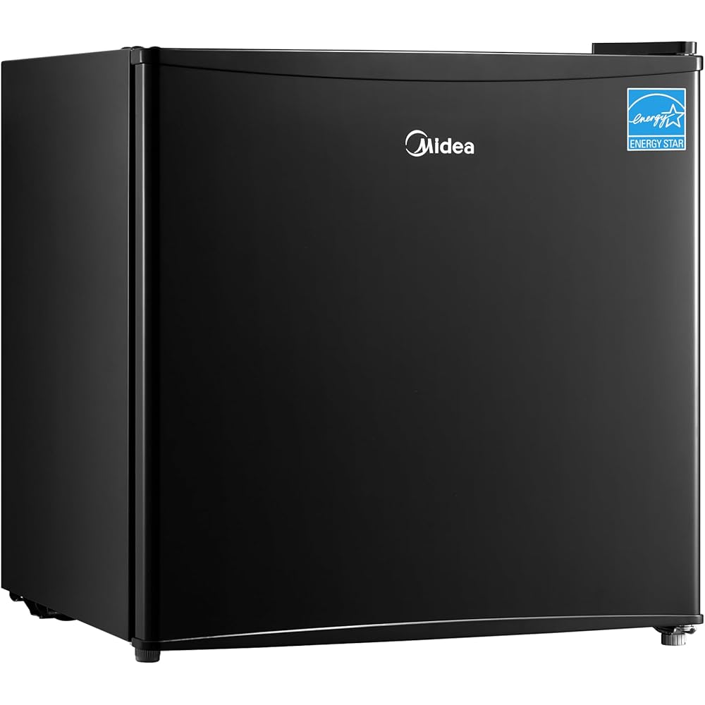 Midea Compact Single Reversible Door Refrigerator, 1.6 Cubic Feet, Black – WHS-65LB1