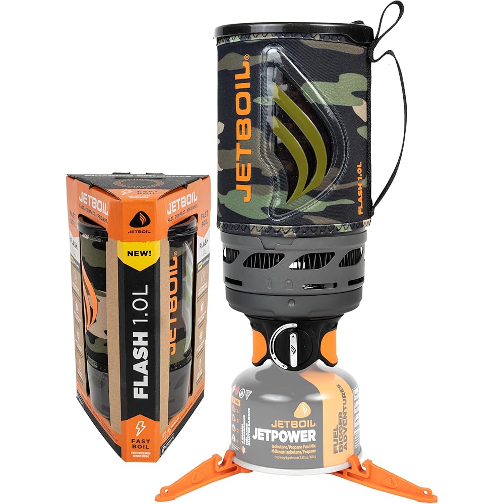 Jetboil Flash 1.0L Portable Camping Stove With Cooking Cup – Dark Camo