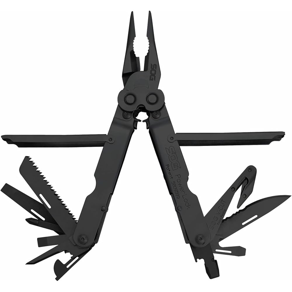 SOG PowerLock V-Cutter Multi-Tool Set, Black, 18 Tools, Nylon Pouch – B63N-CP