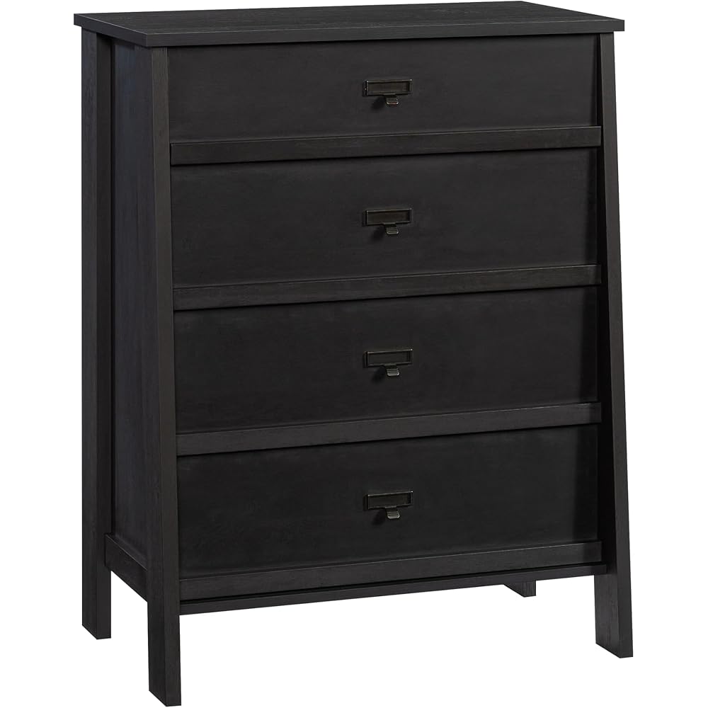 Sauder Trestle 4-Drawer Chest – Raven Oak