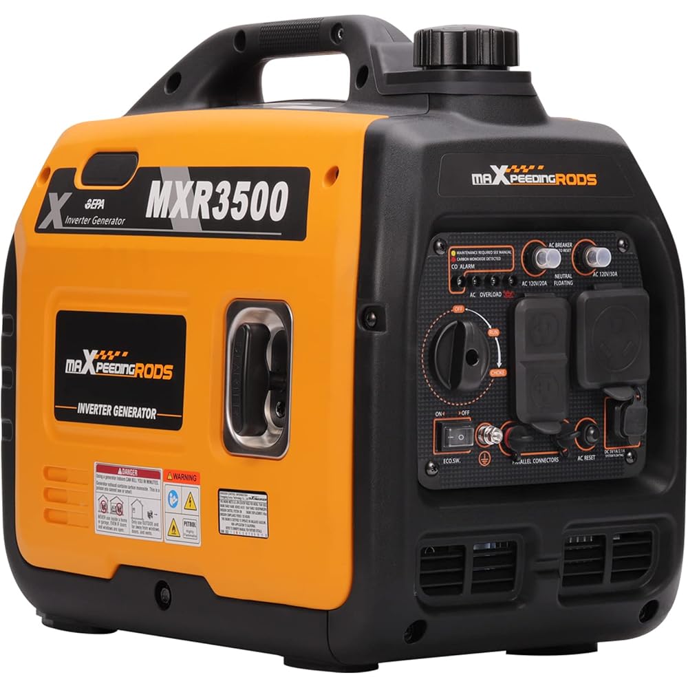 maXpeedingrods 3500 Watt Gas-Powered Portable Inverter Generator, Black – EPA Compliant