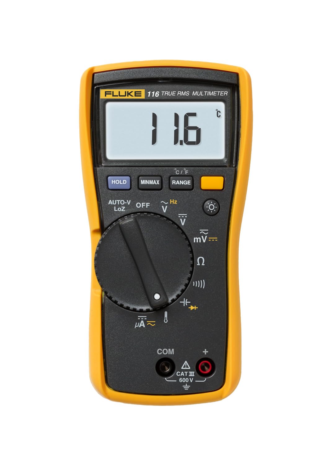 Fluke HVAC True RMS Multimeter, Yellow – 116